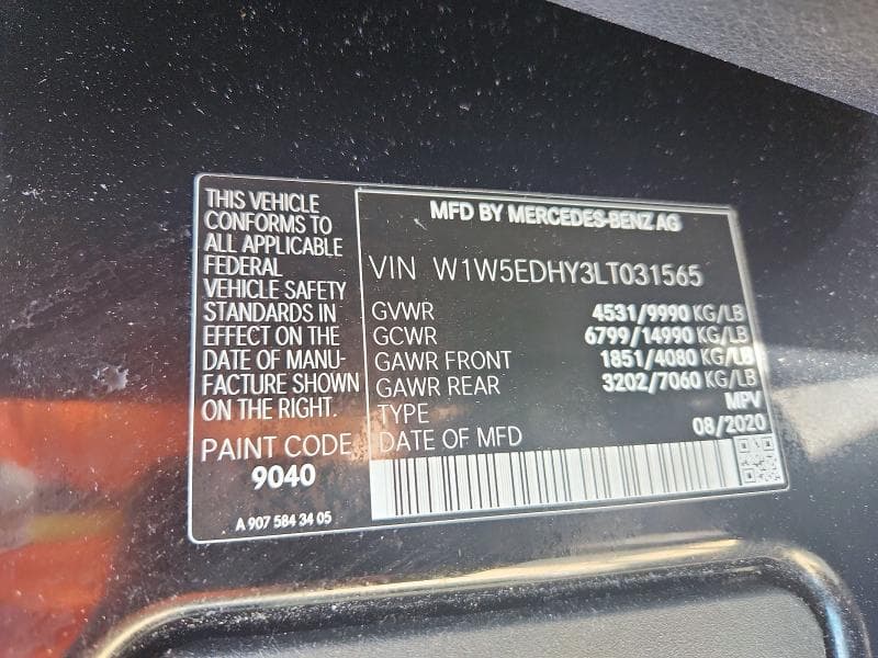 2020 MERCEDES-BENZ SPRINTER 3500 13