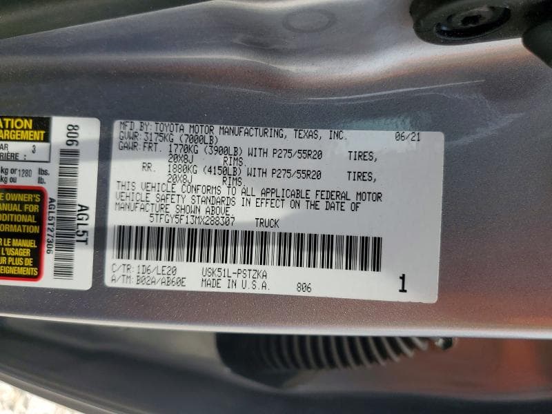 2021 TOYOTA TUNDRA PLATINUM PLATINUM 13