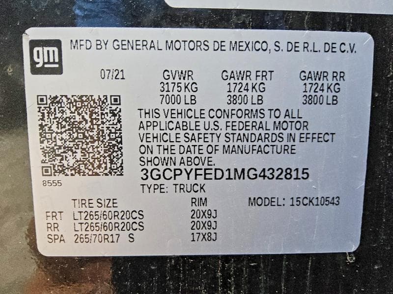 2021 CHEVROLET SILVERADO K1500 LT TRAIL BOSS 5