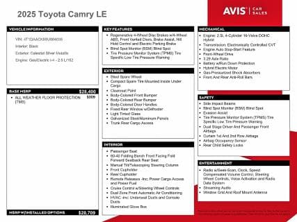 2025 TOYOTA CAMRY LE 12