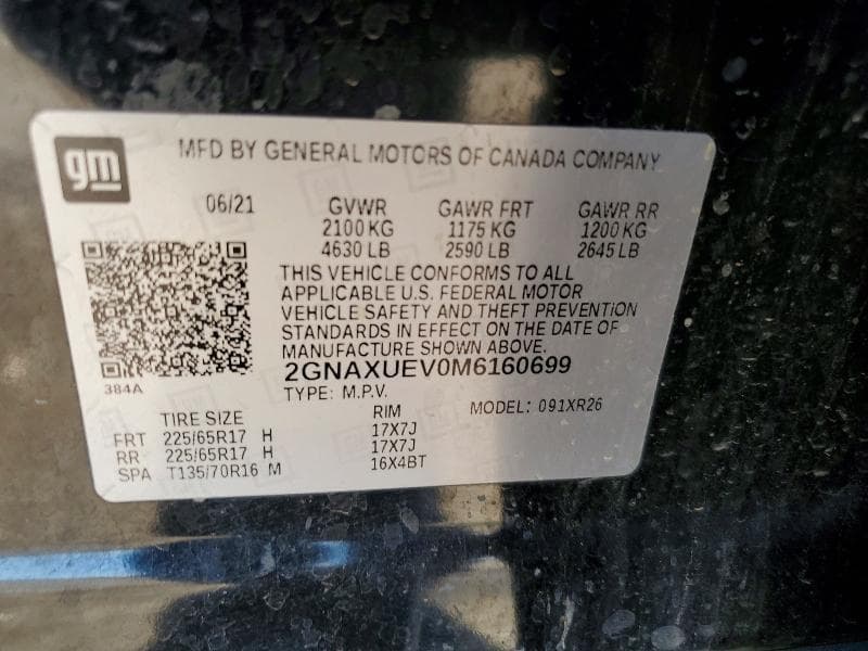 2021 CHEVROLET EQUINOX LT 13