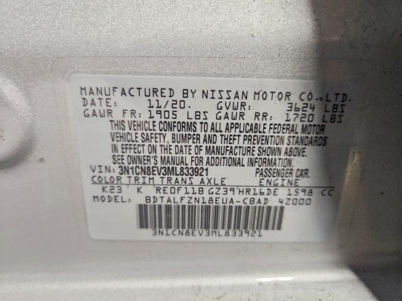 2021 NISSAN VERSA SV 12