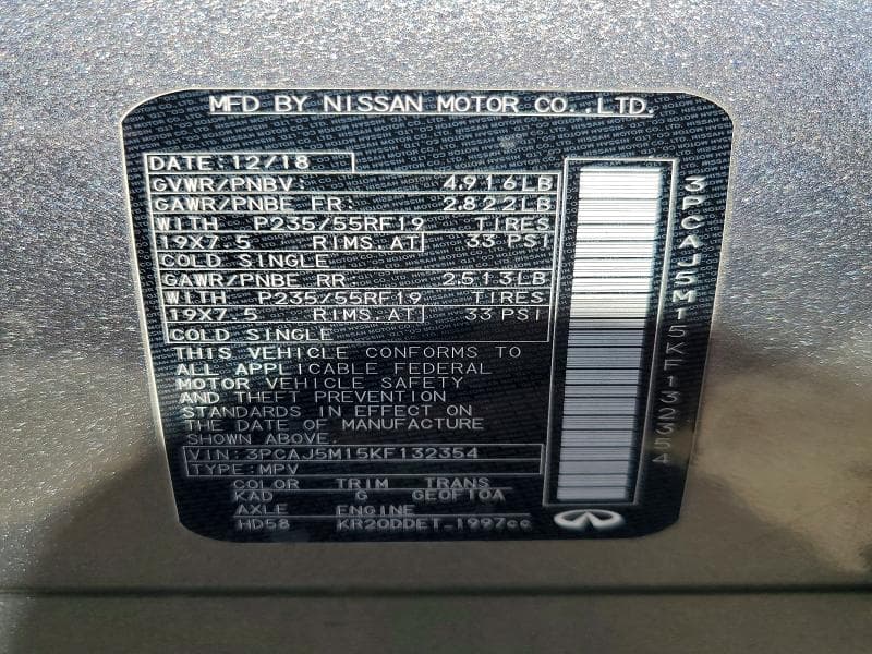 2019 INFINITI QX50 LUXE 14