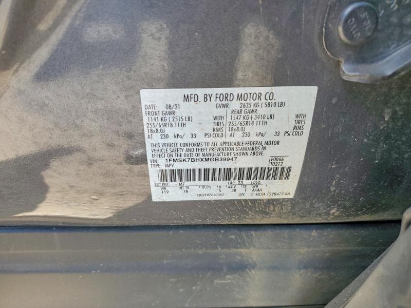 2021 FORD EXPLORER 13