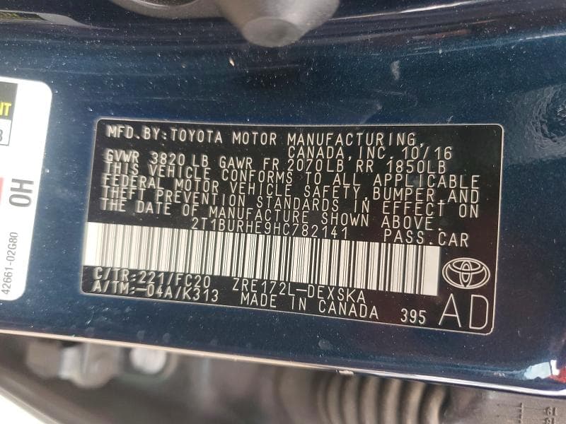 2017 TOYOTA COROLLA SE SE 14