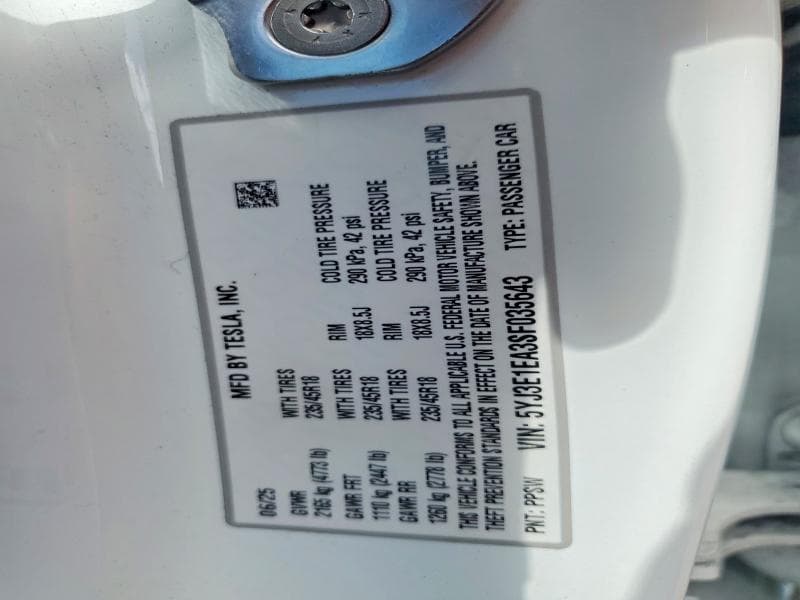 2025 TESLA MODEL 3 12