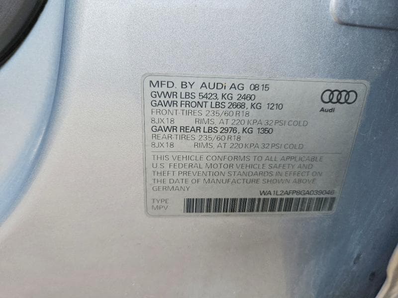 2016 AUDI Q5 PREMIUM PLUS 12