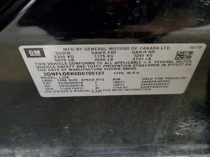 2016 CHEVROLET EQUINOX LTZ 13