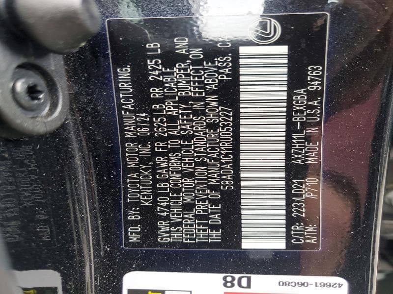2024 LEXUS ES 300H BASE 12