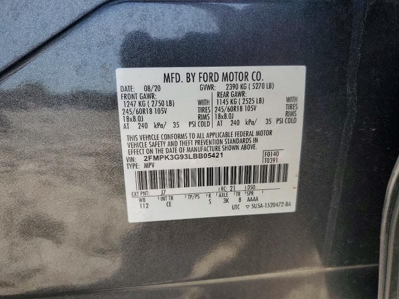 2020 FORD EDGE SE 14