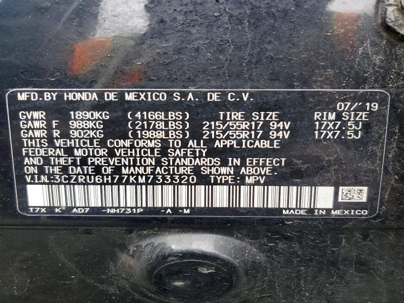 2019 HONDA HR-V EXL EXL 14