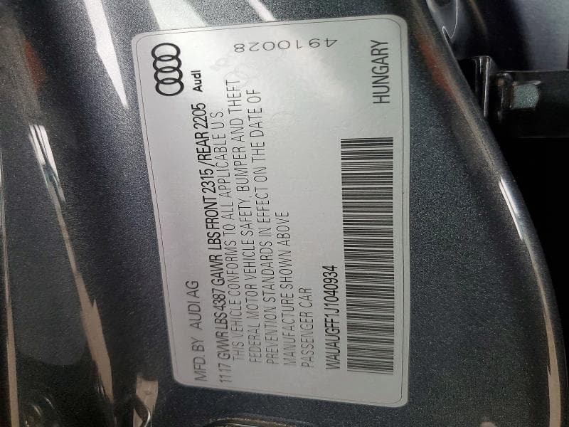 2018 AUDI A3 PREMIUM 12