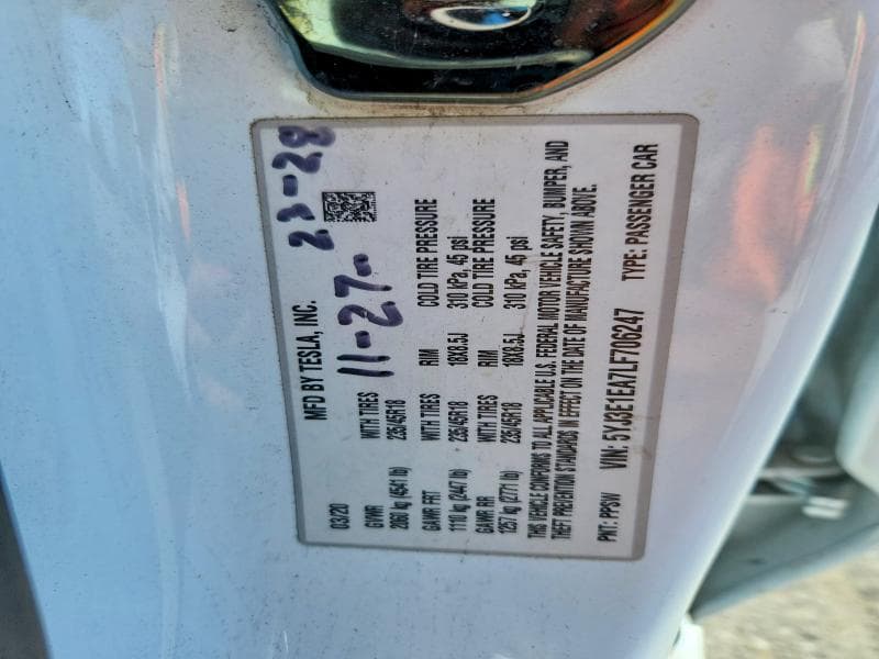 2020 TESLA MODEL 3 12