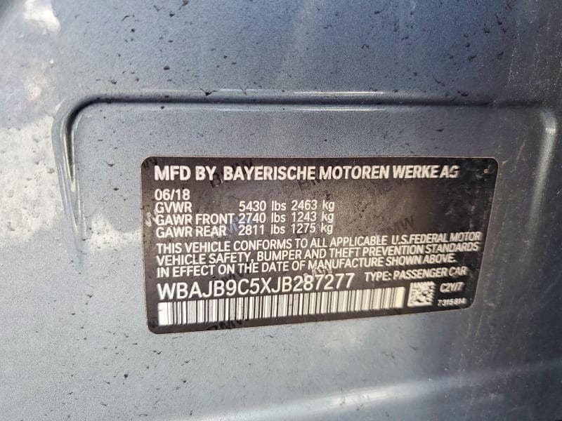 2018 BMW 5 SERIES 12