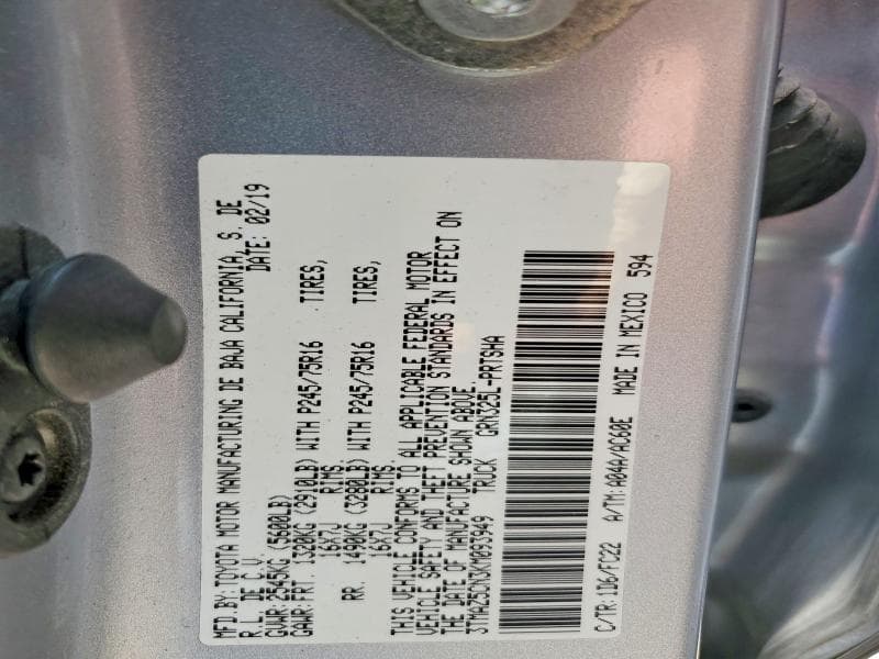 2019 TOYOTA TACOMA SR5 V6 12