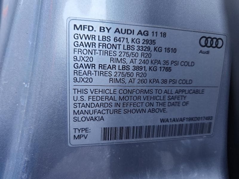 2019 AUDI Q8 PREMIUM PREMIUM 13