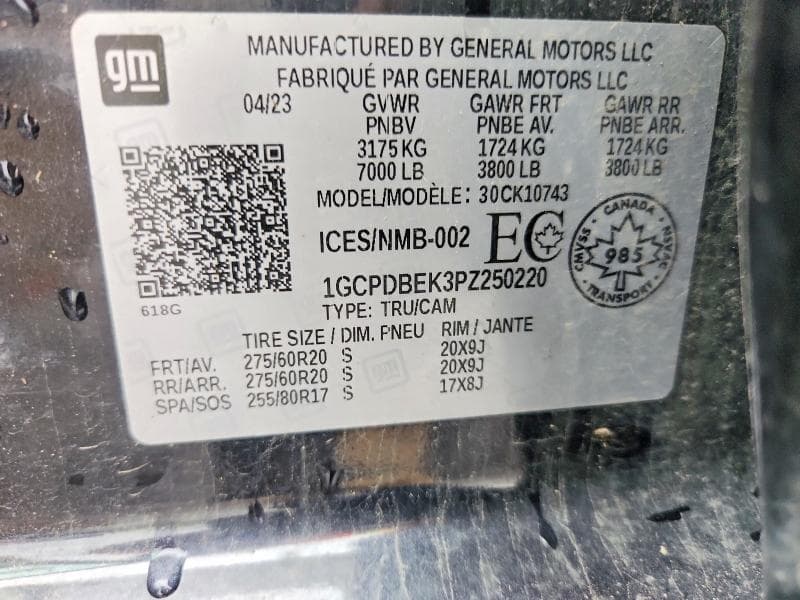 2023 CHEVROLET SILVERADO K1500 CUSTOM K1500 CUSTOM 12