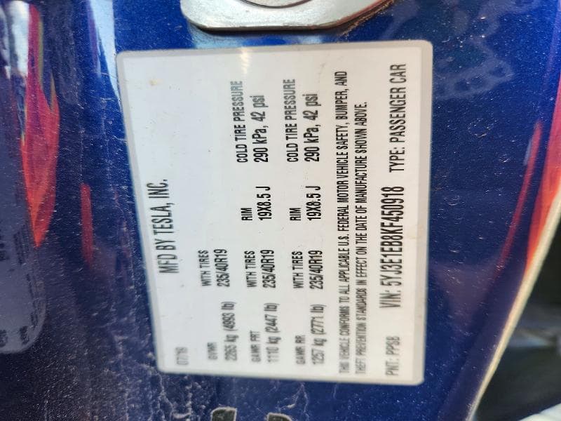 2019 TESLA MODEL 3 12