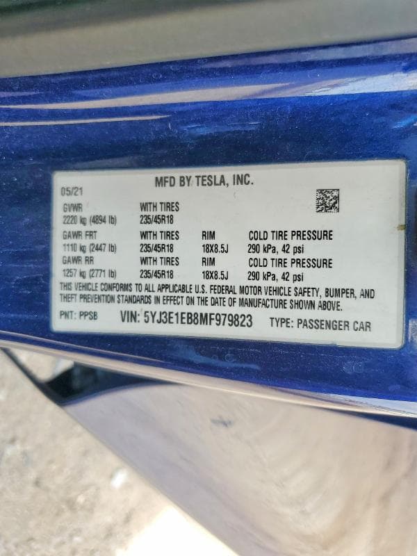 2021 TESLA MODEL 3 13