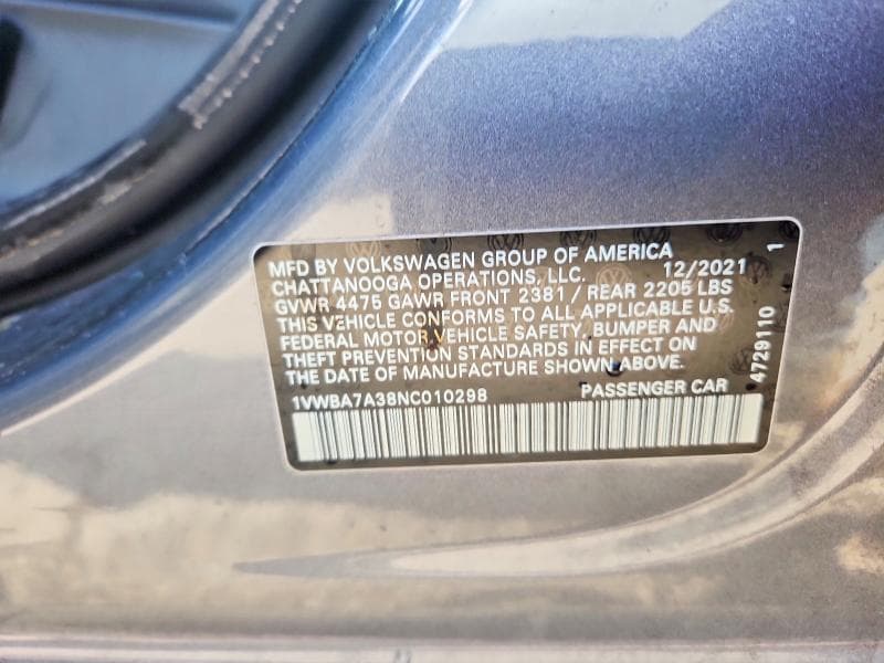 2022 VOLKSWAGEN PASSAT LIMITED EDITION 12