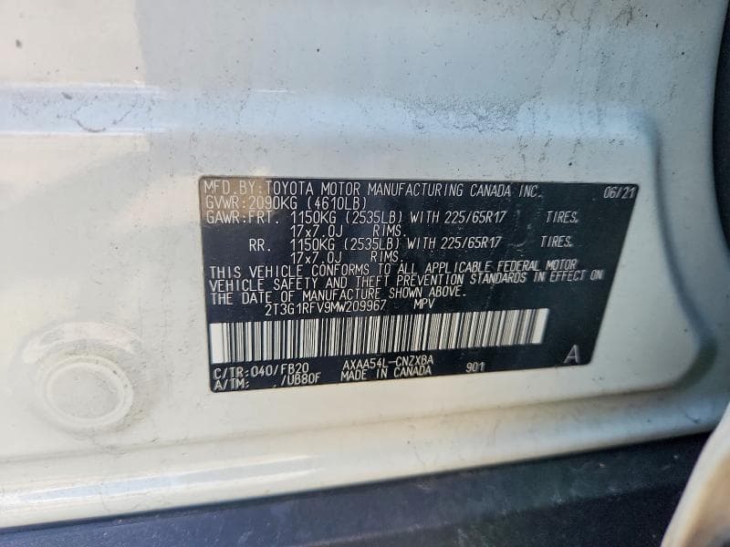 2021 TOYOTA RAV4 LE 13