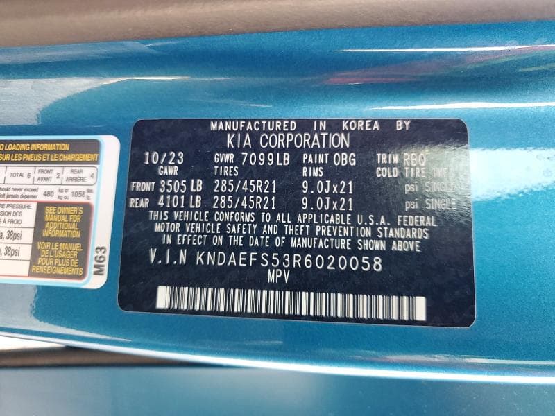 2024 KIA EV9 GT LINE 14