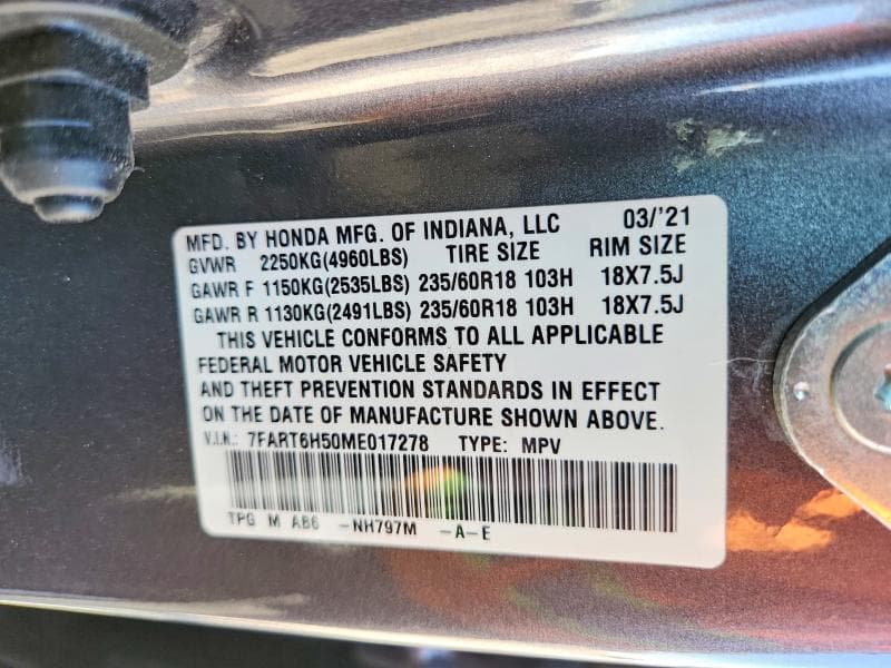 2021 HONDA CR-V EX EX 14