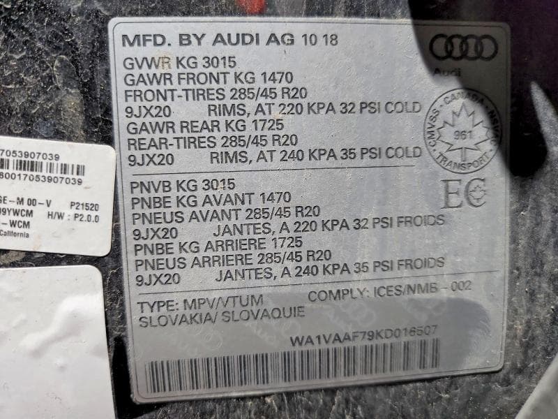 2019 AUDI Q7 PRESTIGE 14