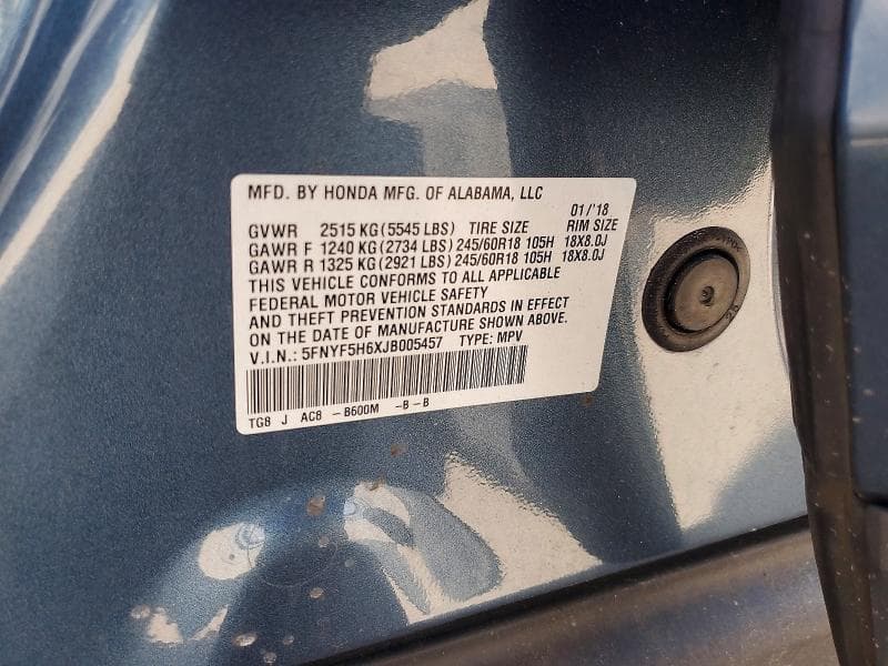 2018 HONDA PILOT EXL EXL 13