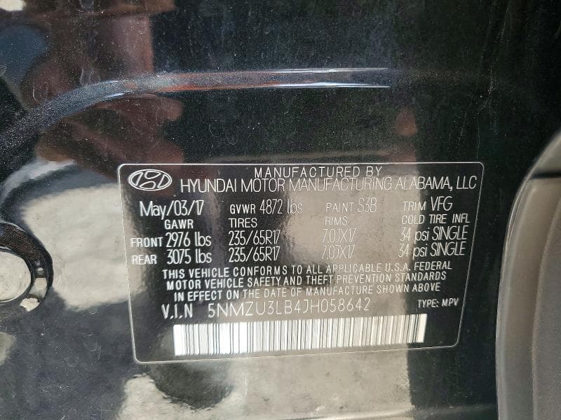 2018 HYUNDAI SANTA FE SPORT 2.4L 2.4L 13