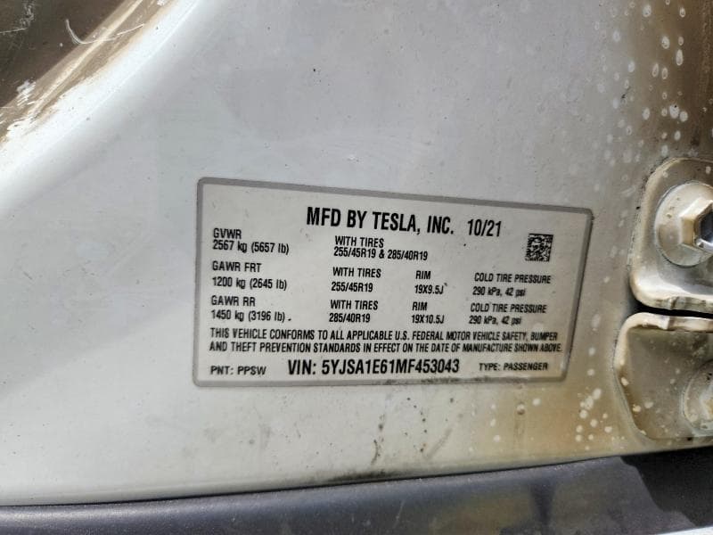 2021 TESLA MODEL S 12