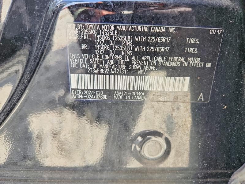 2018 TOYOTA RAV4 XLE 13