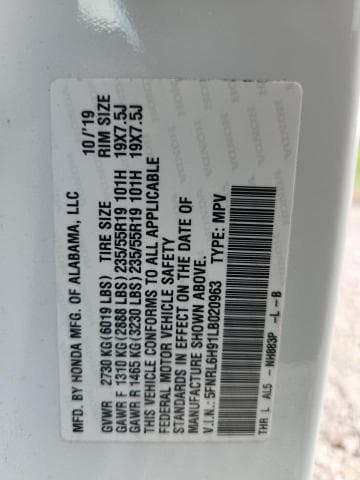 2020 HONDA ODYSSEY ELITE ELITE 14