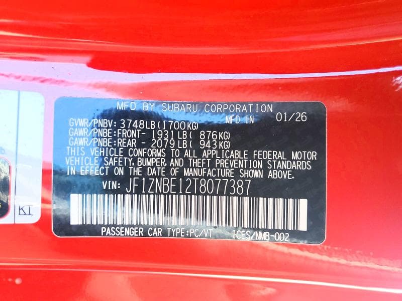2026 TOYOTA GR 86 PREMIUM PREMIUM 12