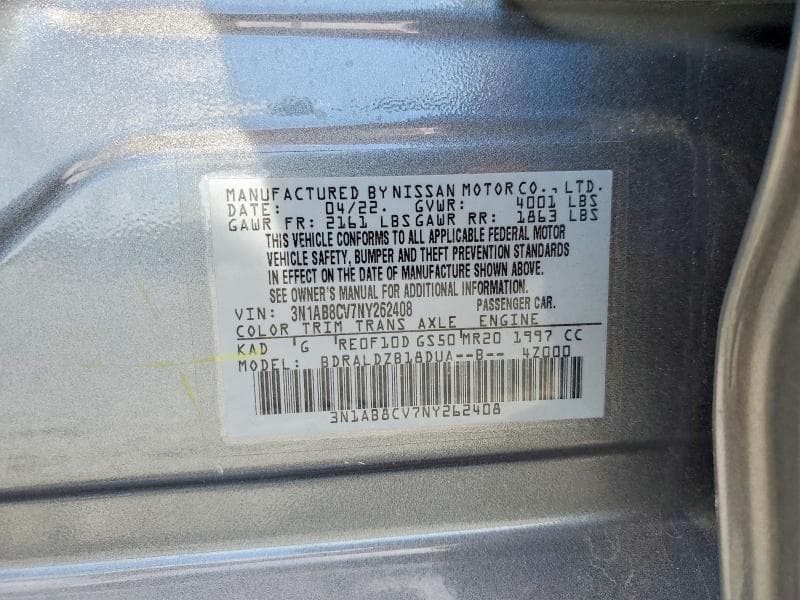 2022 NISSAN SENTRA SV 12