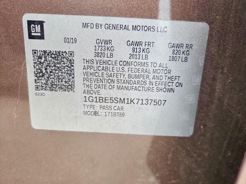 2019 CHEVROLET CRUZE LT 12