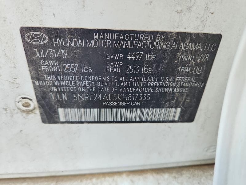 2019 HYUNDAI SONATA SE SE 12