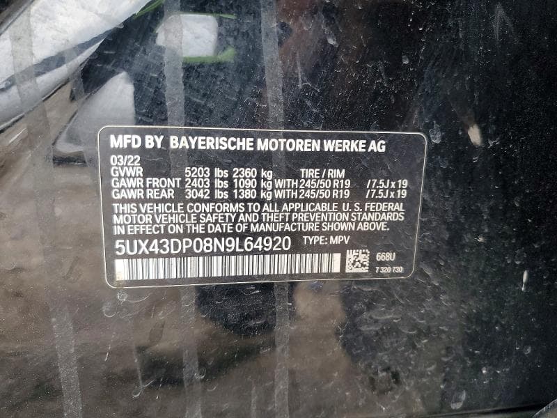 2022 BMW X3 SDRIVE30I 14