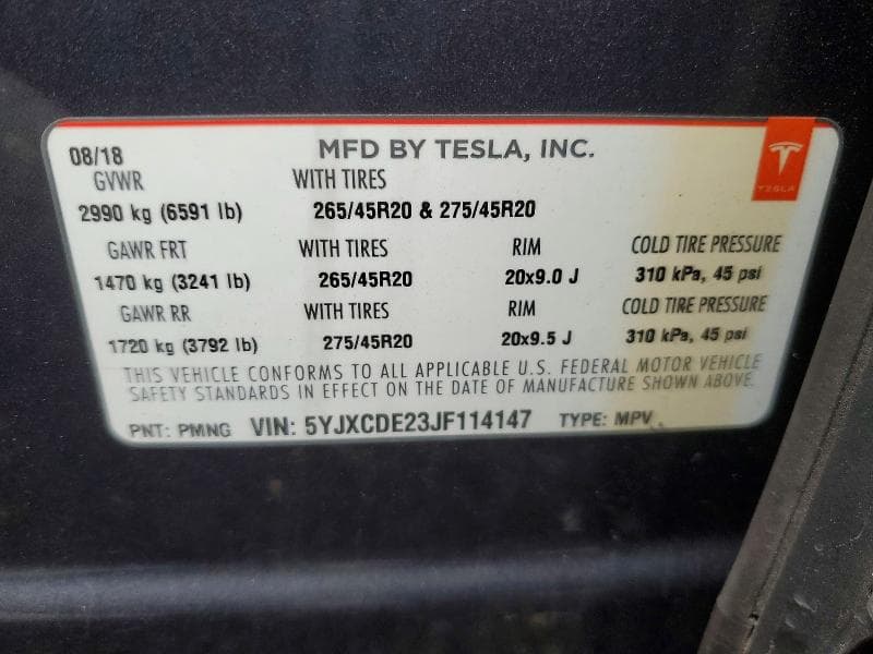 2018 TESLA MODEL X 27
