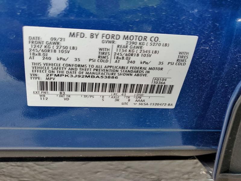2021 FORD EDGE SEL 12