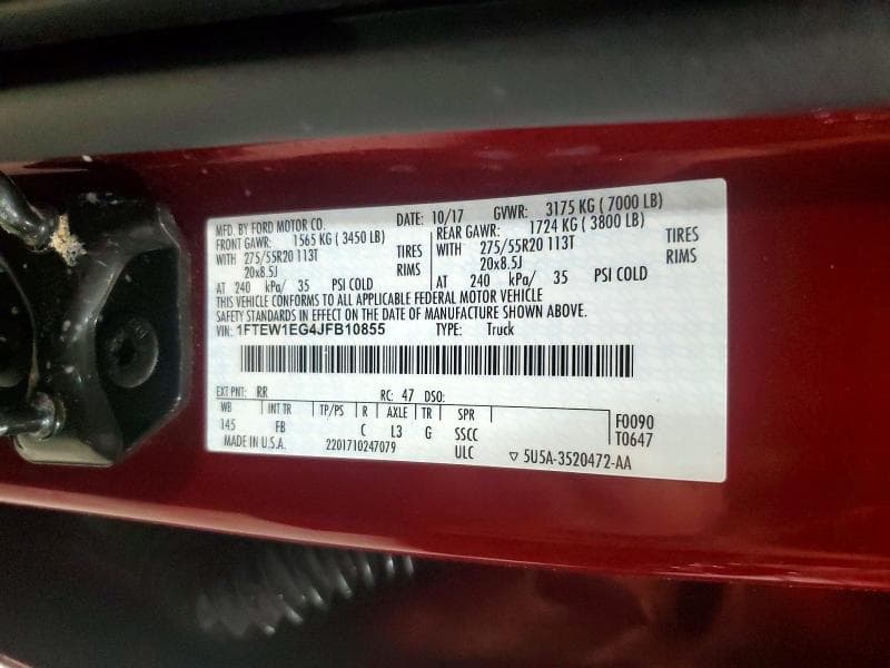 2018 FORD F150 SUPERCREW 12