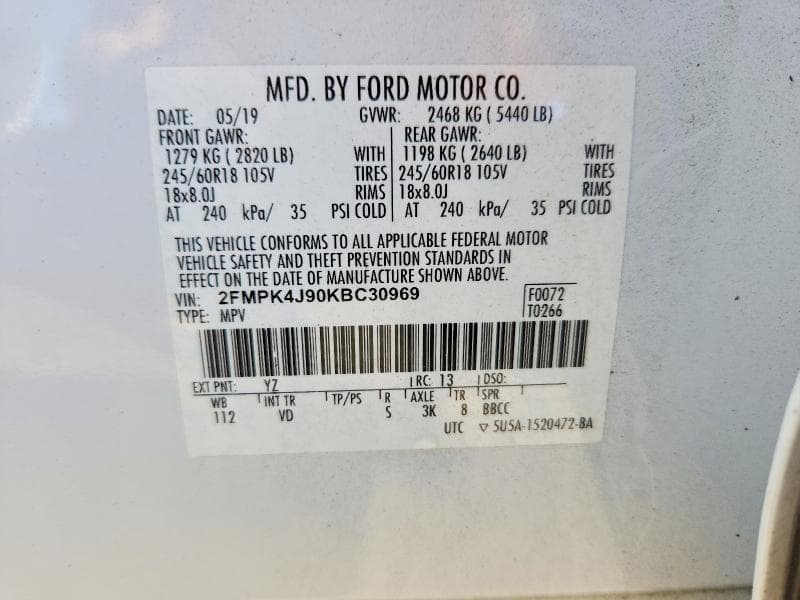 2019 FORD EDGE SEL 14