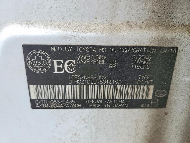2019 LEXUS IS 350 12