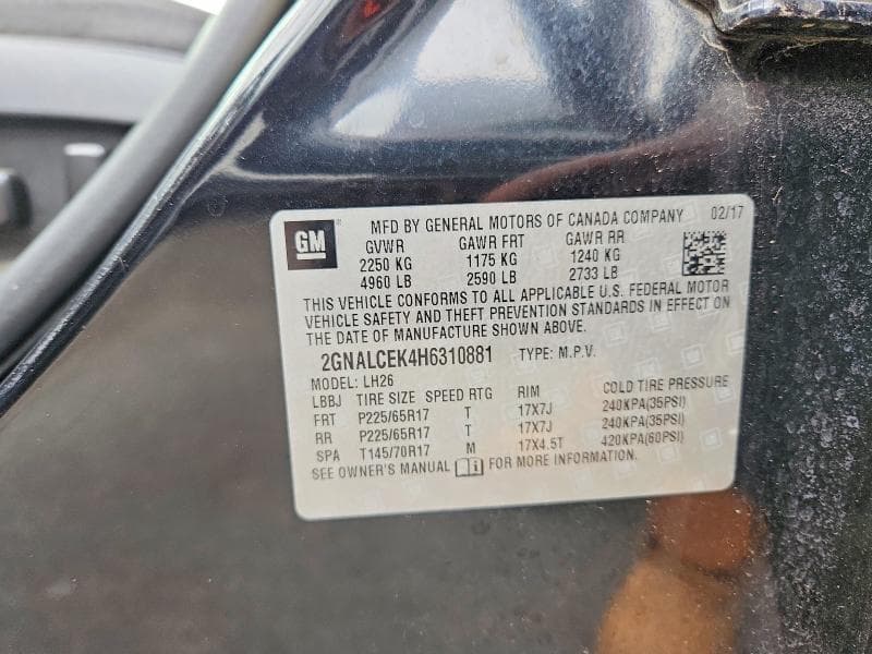2017 CHEVROLET EQUINOX LT 13