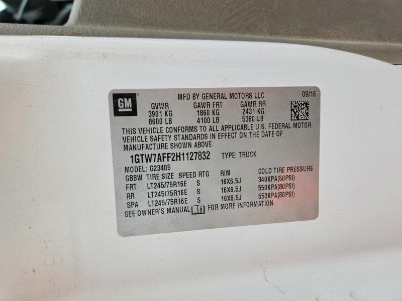 2017 GMC SAVANA G2500 12