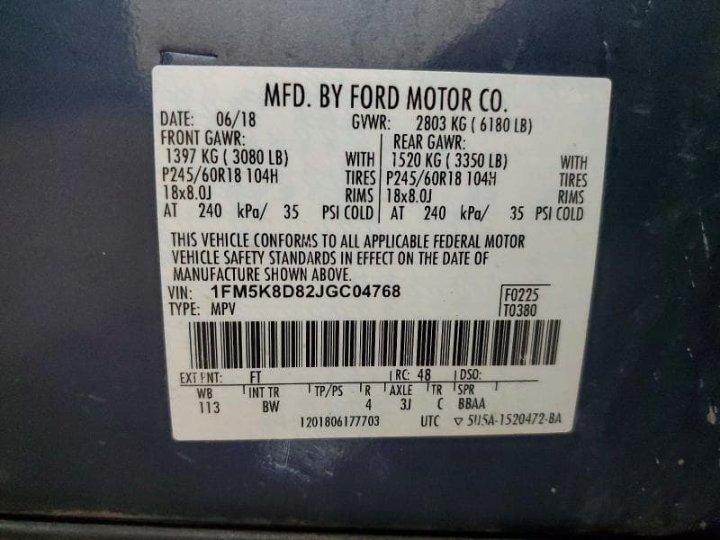 2018 FORD EXPLORER XLT 13
