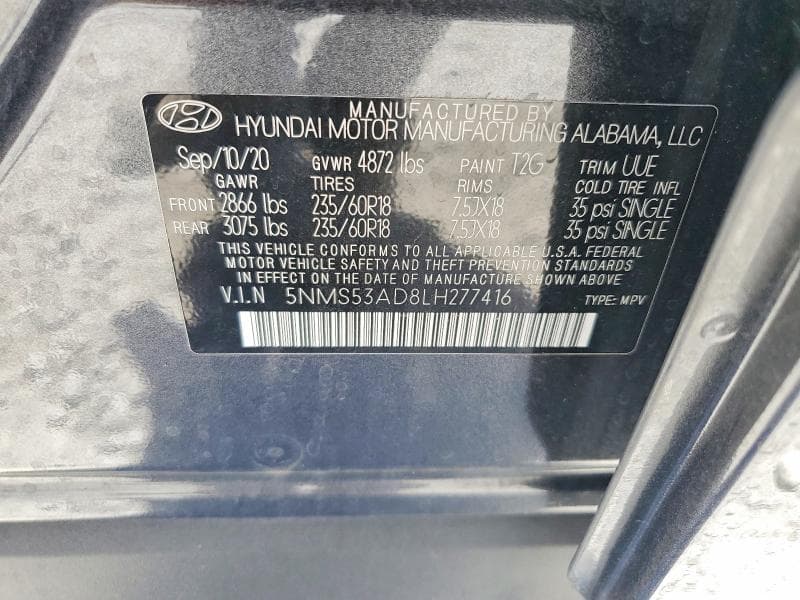 2020 HYUNDAI SANTA FE LIMITED LIMITED 14