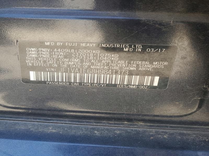 2017 SUBARU WRX PREMIUM 13