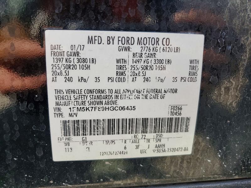 2017 FORD EXPLORER LIMITED 14