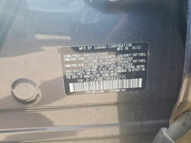 2022 SUBARU FORESTER WILDERNESS 12